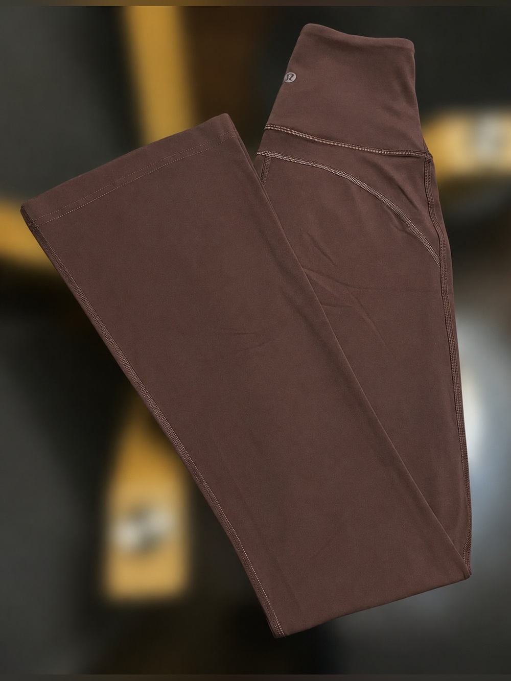 Lululemon Groove Super-High-Rise Flared Pant Nulu Java Brown Size 0 - Picture 2 of 7